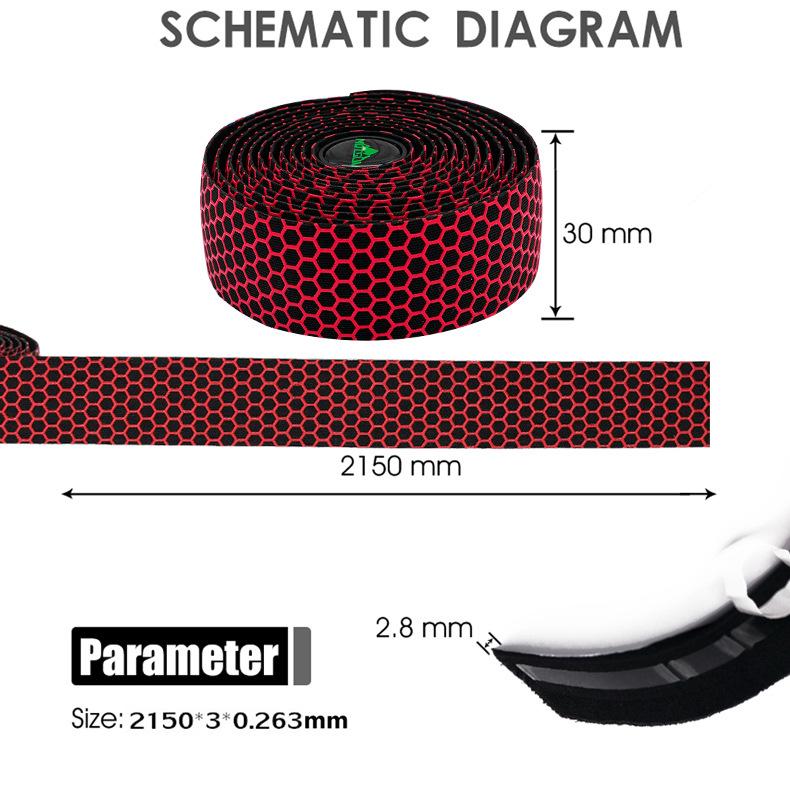 Professional Bicycle Handlebar Tape Cellular Anti-slip Shock Absorption Road Bike Handle Bar Tape With Plugs Bike Accessories