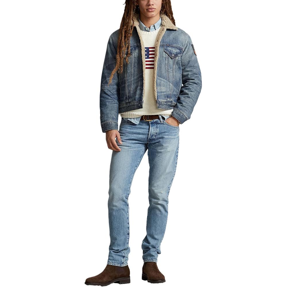 Polo Ralph Lauren Faded Effect Denim Trucker Jacket 710850379-001