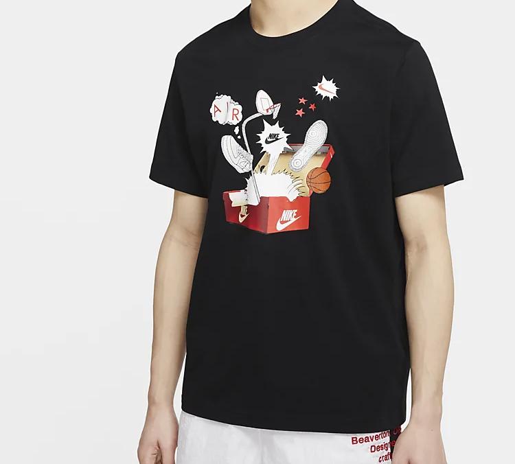 Nike T Shirts Men's Crew Neck Moderate Straight Fit CU6872-010