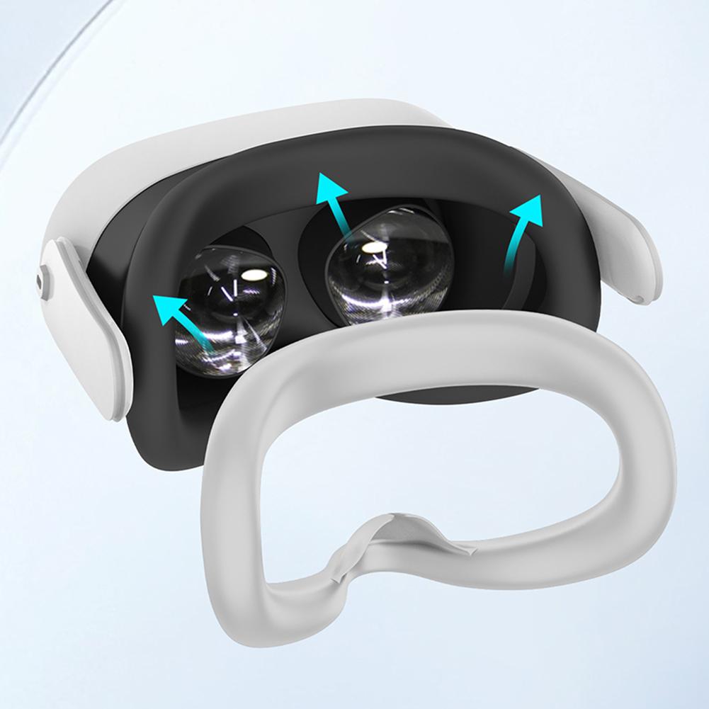 Силиконовая накладка для лица VR с носовой перегородкой против протекания Защитная накладка для глаз VR из силикона для Meta Quest 3S Аксессуары для VR