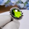 Кольцо из серебра 925 пробы с перидотом V5072, зеленое кольцо, овальное кольцо, подарок на День святого Валентина, подарок для нее, подарок на день рождения, украшения ручной работы, серебряные украшения, Uni