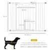 Self-Closing Dog Gate for Small and Medium Size Dogs, Made of Steel and PA, 74-100x76 cm, White
