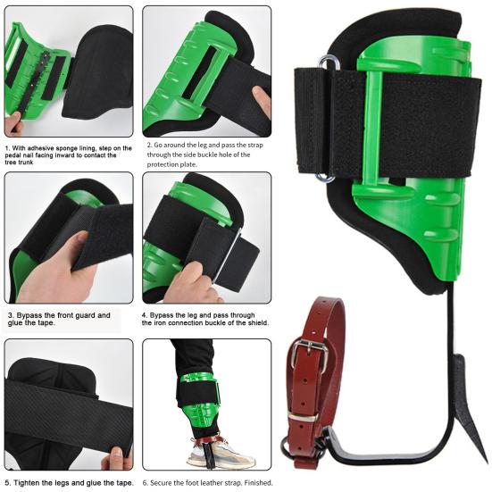 Набор инструментов для лазания по деревьям Стальные шипы для лазания по деревьям Регулируемая страховочная привязь для лазания с усиленными ножными ремнями Оборудование арбориста для лесозаготовки Фрукты