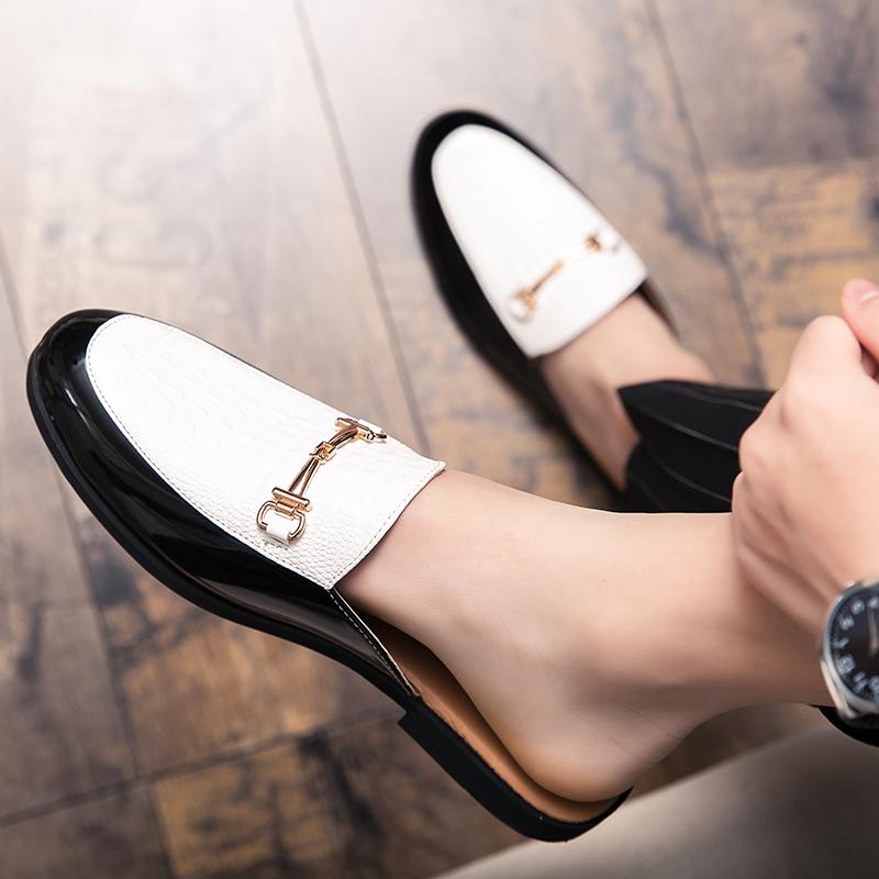 Роскошный дизайнерский бренд Мужские сандалии с узором аллигатора Полупайеточная обувь для мужчин Мюли Повседневная обувь Шлепанцы Лоферы Тапочки