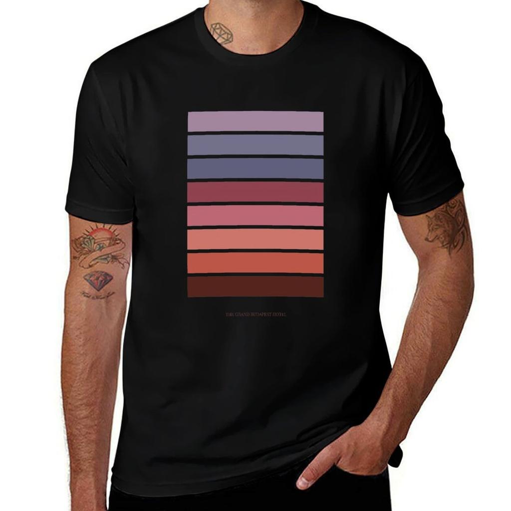 The Grand Budapest Hotel Color Palette TShirt Plus Size Summer Short Sleeve TShirt