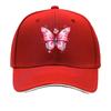Pink Crystal Sparkling Butterfly Flower Decor Sandwich Baseball Cap