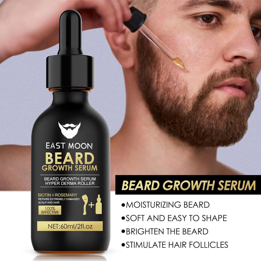 East Moon Beard Care Essence Set Men's Facial Care Hair Nutrition Nourishing Beard Care less