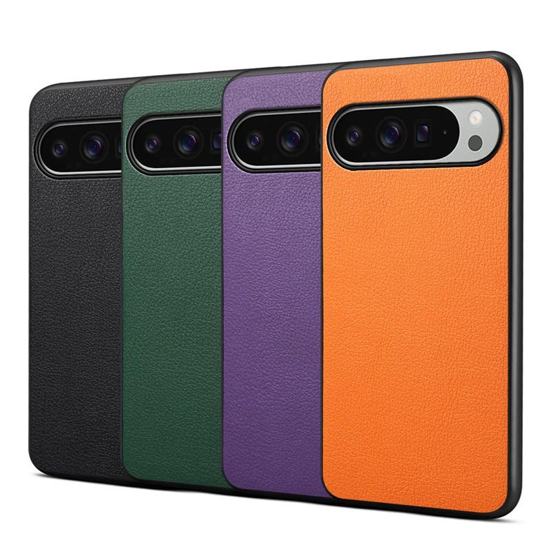 Роскошный Однотонный Чехол из Искусственной Кожи для Телефона Google Pixel 10 Pro XL 9A 8A 8Pro 7A 7Pro 6Pro Беспроводная Зарядка Ультратонкий Мягкий Чехол