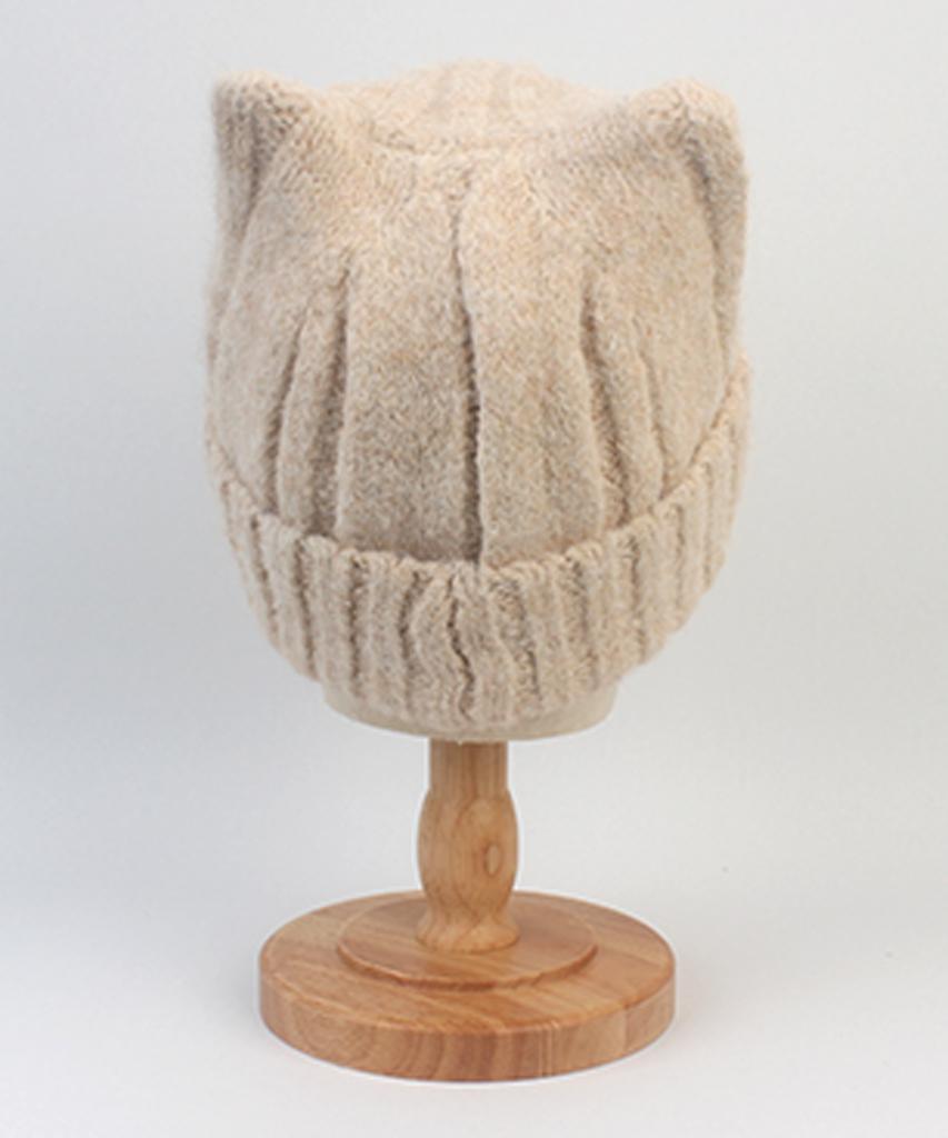 Yunibeosyeolkemiseuteuli Шерстяная Шапка-Бини с Пузырьками Цвет Бежевый Кот Шапка-Бини Кот