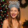 Sweet 2026 Happy New Year Headband Sequin Glitter Hair Hoop  Christmas Supplies
