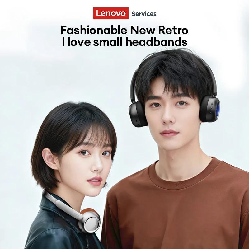 Оригинальные ретро-наушники Lenovo LS101 Maillard Bluetooth 6.0, винтажная модная беспроводная накладная гарнитура, шумоподавление без давления, зеркальная подсветка