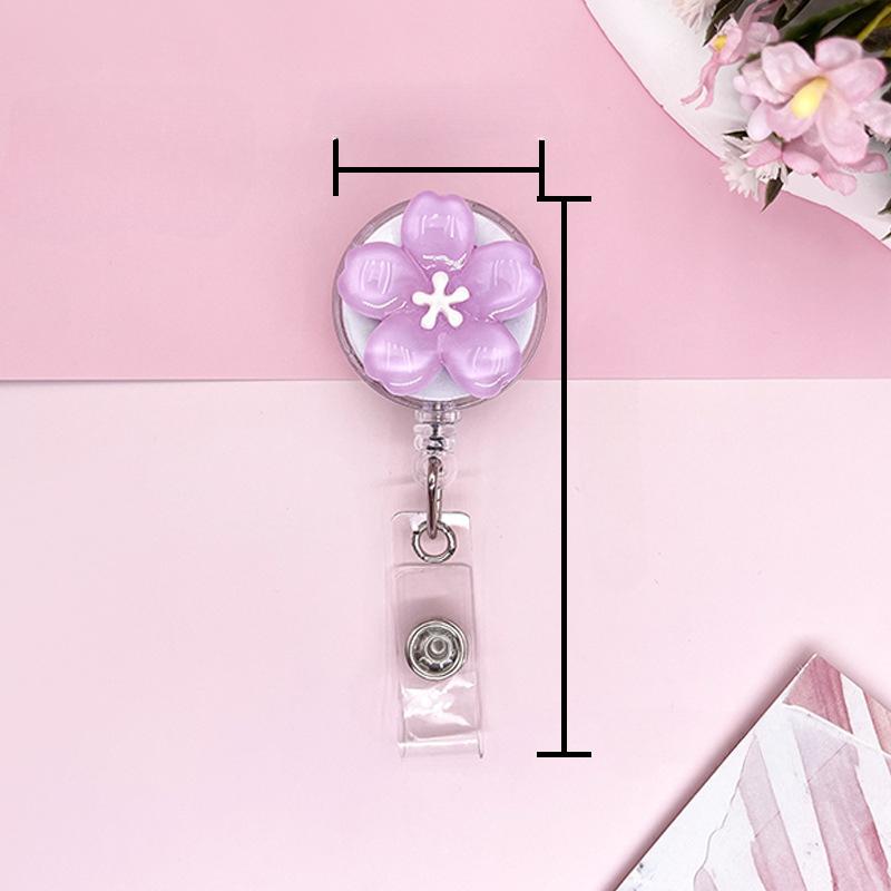Милый прозрачный цветочный бейдж-ролик для женщин, выдвижной, с зажимом для ID-карты работника, держатель для бейджа с ID-картой врача, медсестры