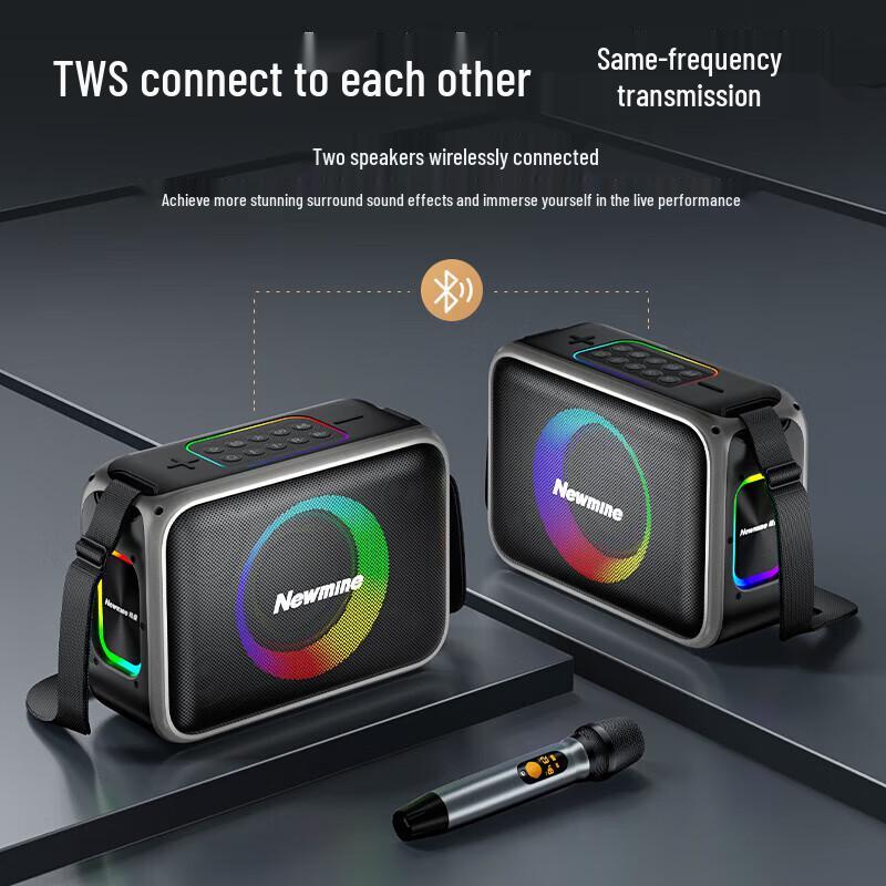 Newmine MC98 Outdoor Portable Bluetooth Speaker with Dual Microphones