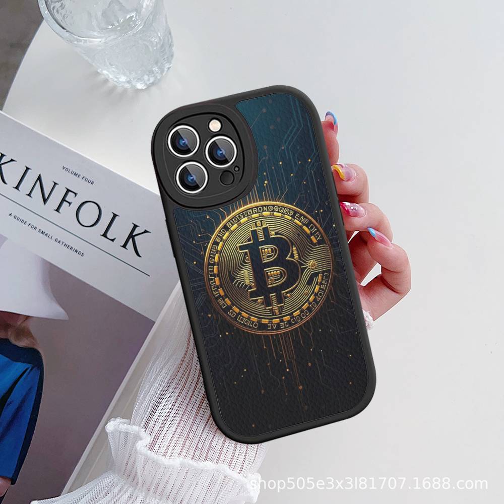 Чехол для телефона Bitcoin Жесткая кожа Для IPhone 14 13 16 Mini 15 14 11 12 Pro Max Plus Fundas