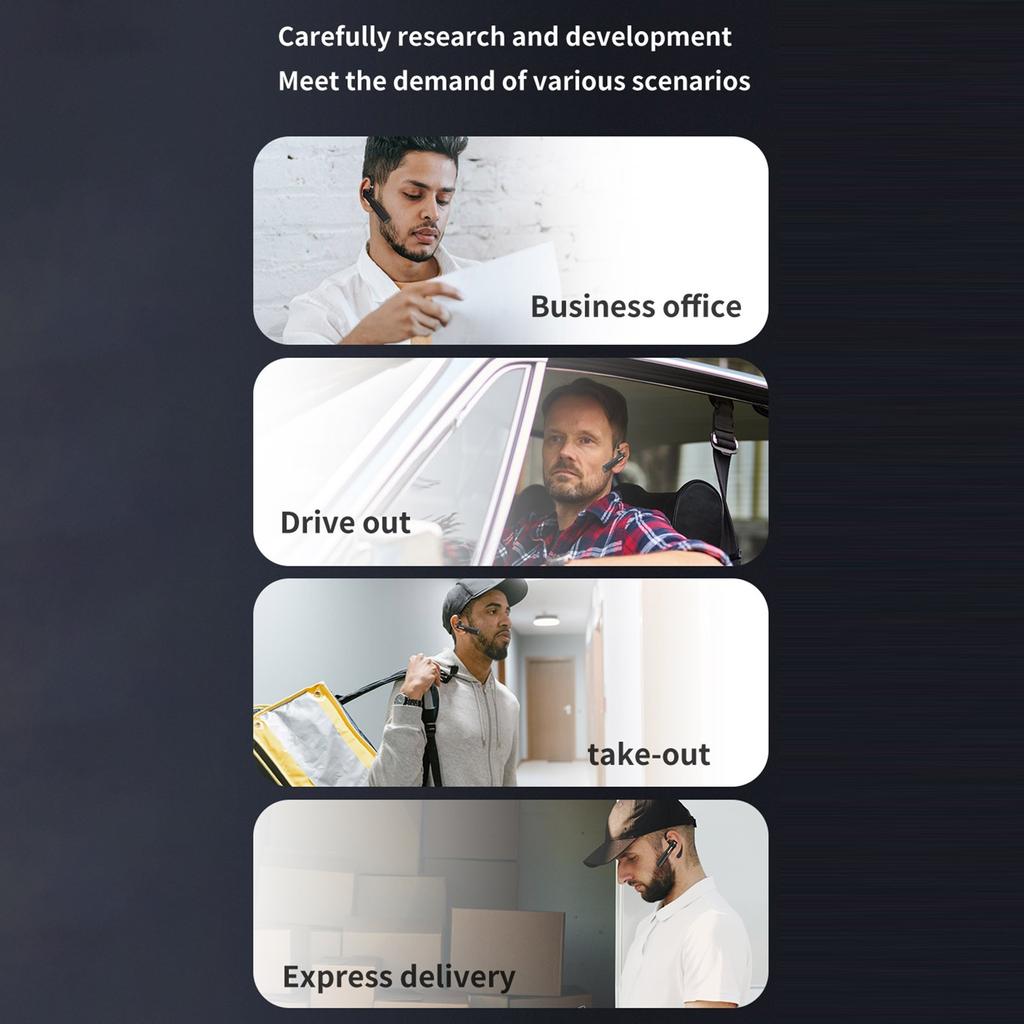 Bluetooth 5.0 Hands-Free Headset With Microphone, CVC8.0 Noise Reduction Wireless In-ear Headset, Suitable For Driving/Business/Office
