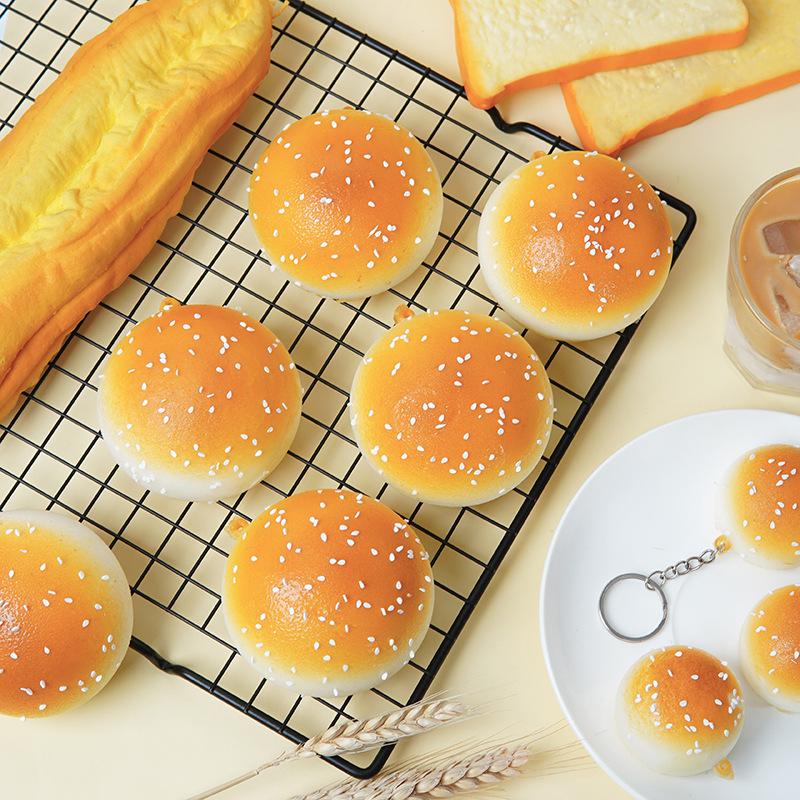 5Pcs Artificial Sesame Bread Fun PU Slow Rebound Fake Cake Model Baking Shop Ornaments Photography Props DIY Party Home Decor