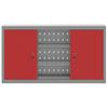 Tool Cabinet with Shelf Red and Grey 100 x 20 x 55 cm