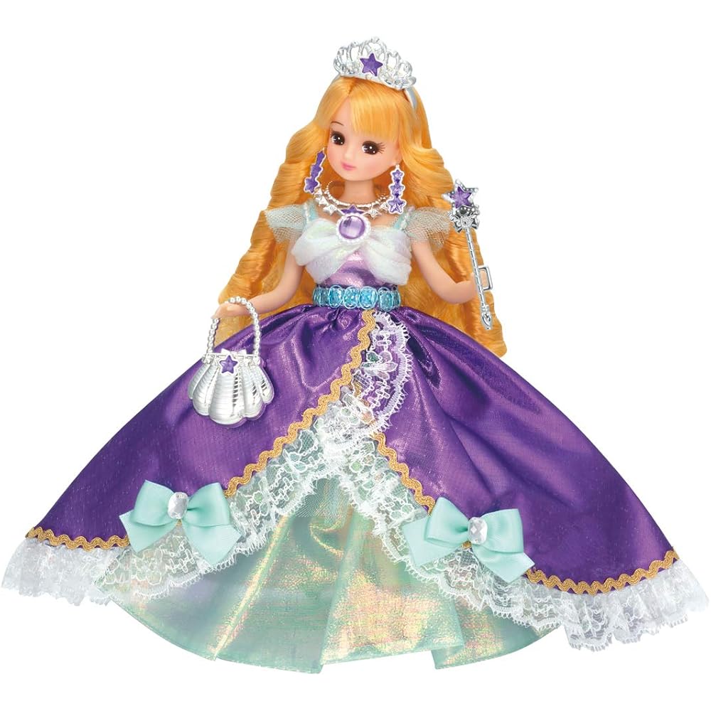 Licca-chan Dreamy Mermaid Jewel Dress for Girls, Elegant Design, Colorful, Size Adjustable
