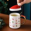 Luxury Christmas Mug Santa Ceramic Cup Bow Handle Creative Coffee Cup Cartoon Christmas