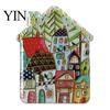Metal Cabinet Magnets Vintage House Refrigerator Magnet, Colorful Fairy Tale Town Magnetic Fridge Decoration Kitchen Accessories Lockers Decorative