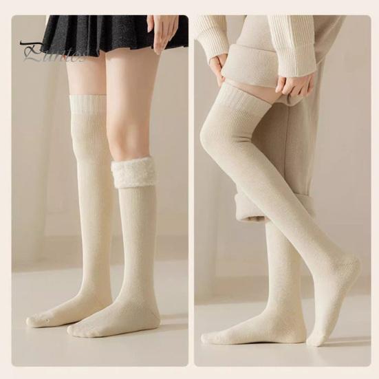 Плюшевые носки выше колена с антискользящим эффектом - Утолщенные и теплые для различных случаев