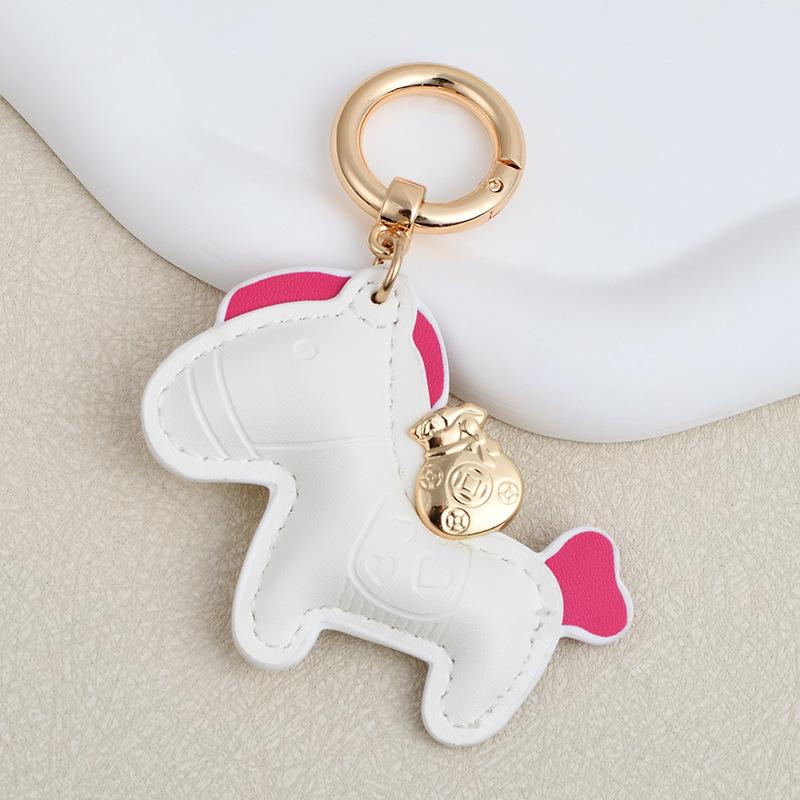 Creative Money Now Car Keychain Mini Book Bag Pendant Delicate Leather Female Pony Key Chain Gift