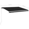 Manual Retractable Awning with LED Lights 350 x 250 cm Anthracite