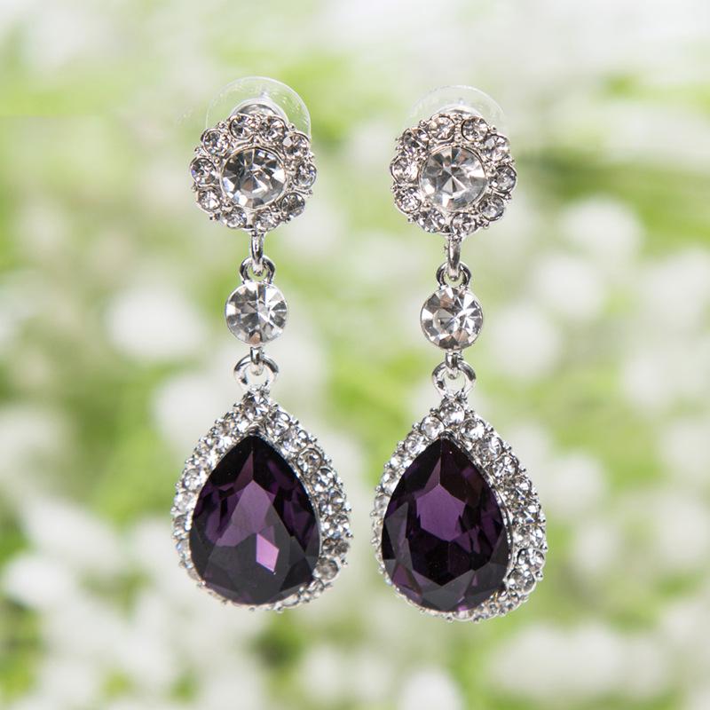 Длинные женские серьги из цинкового сплава с кристаллами и бриллиантами в новом стиле