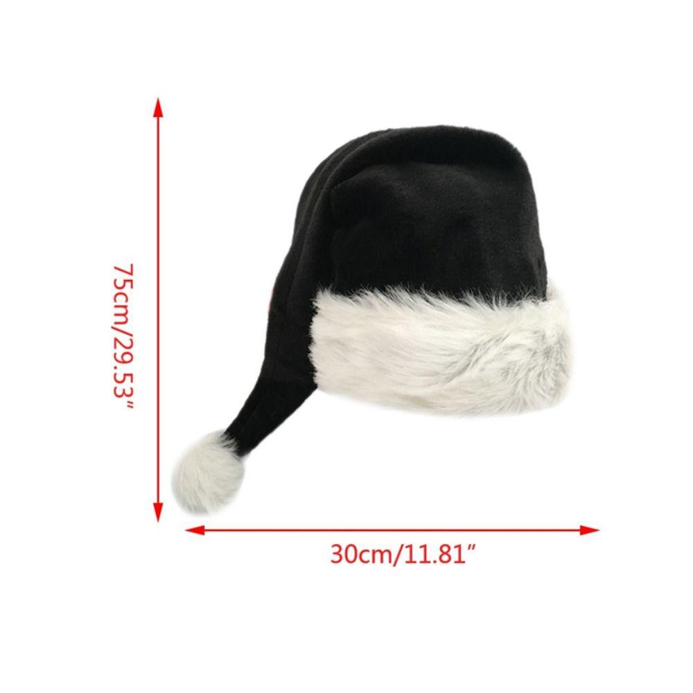 White Fur Fur Xmas Cap Red Hat Santa Hat Festive Party Plush Christmas Hat  Unisex