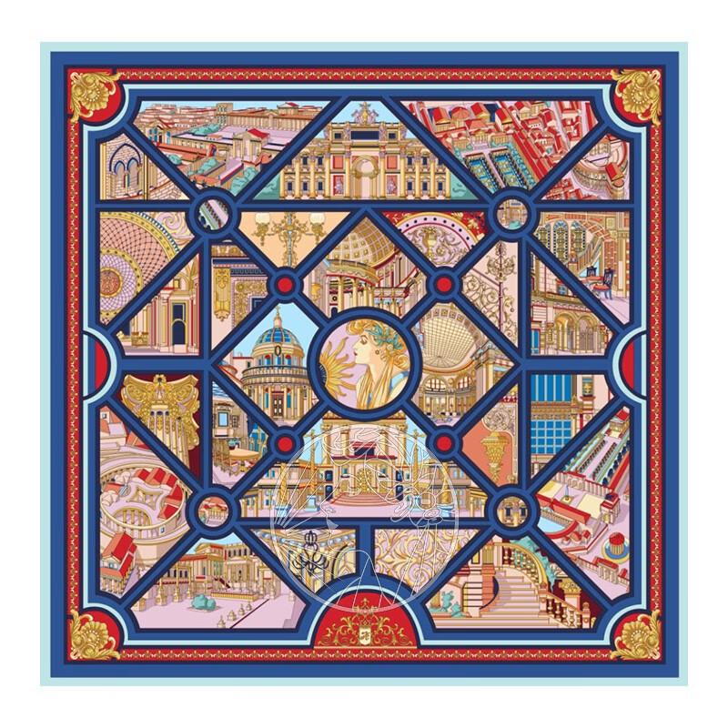 ITARORA City of Dawn Large Square Silk Scarf