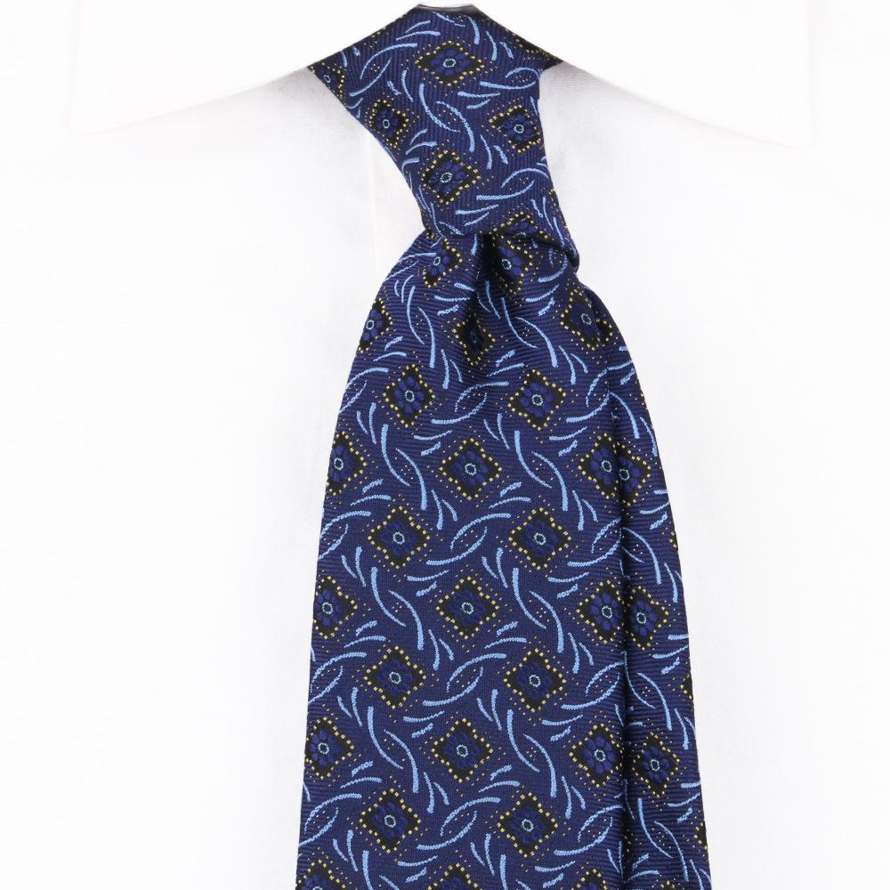 Retro Hand Tie Male British 8Cm Dress Business Professional Casual Blue Pattern Wedding Groom Senior Sense