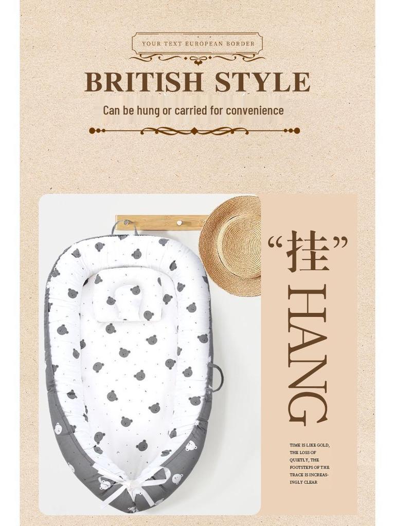 Подушка для младенца из чистого хлопка, портативная, противодавящая, и гнездо для кроватки