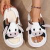 Cute Cow Linen Slippers for Indoor Use Super Soft Non-slip and Odor-Resistant Thick-soled Sandals for Outdoor Use