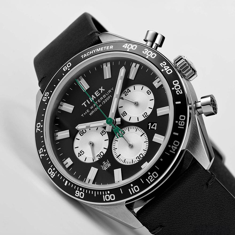 TIMEX Мужские кожаные часы Waterbury Chronograph 41 мм TW2V42500