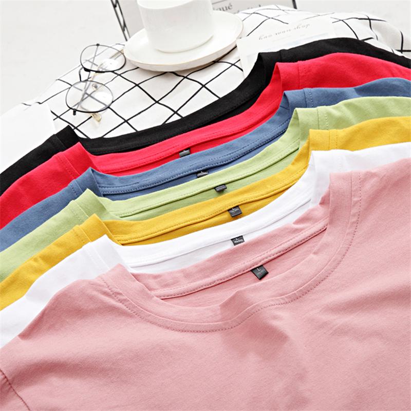 Hirsionsan Kawaii Summer T Shirt Women 2022 New O Neck Oversized Tees 100% Cotton Loose Tees Soft Casual Female Tops 7 Colors