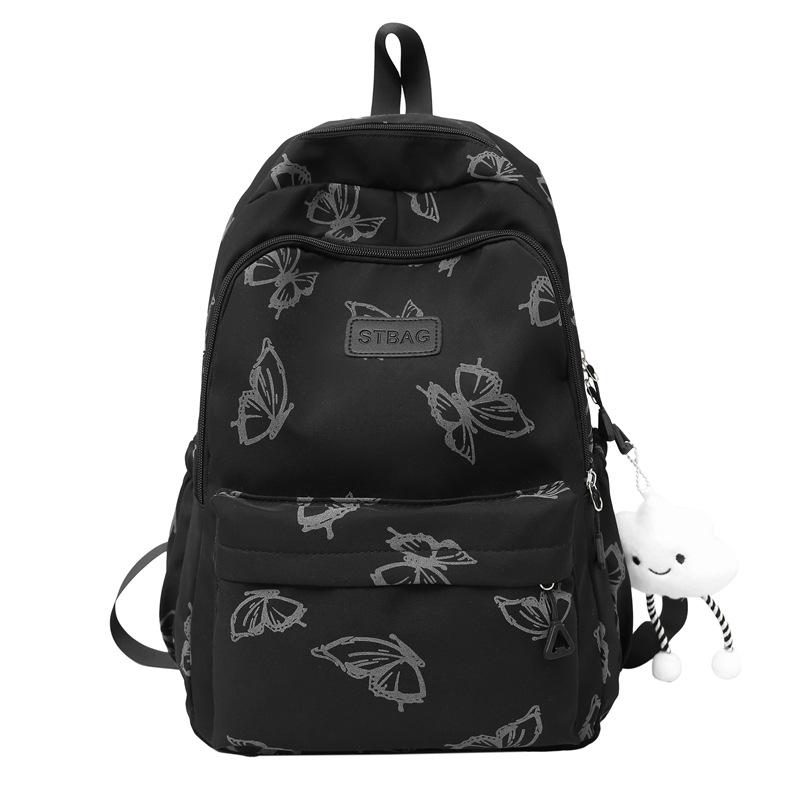 Рюкзак с принтом бабочек на два плеча для студентов, модель 2025 года - нишевый дизайн для девочек среднего, старшего школьного и студенческого возраста.