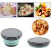 Портативная складная миска для кемпинга с крышками, силиконовая миска для кемпинга и путешествий, 3 шт., складные коробки для хранения еды для пеших прогулок, путешествий, кемпинга