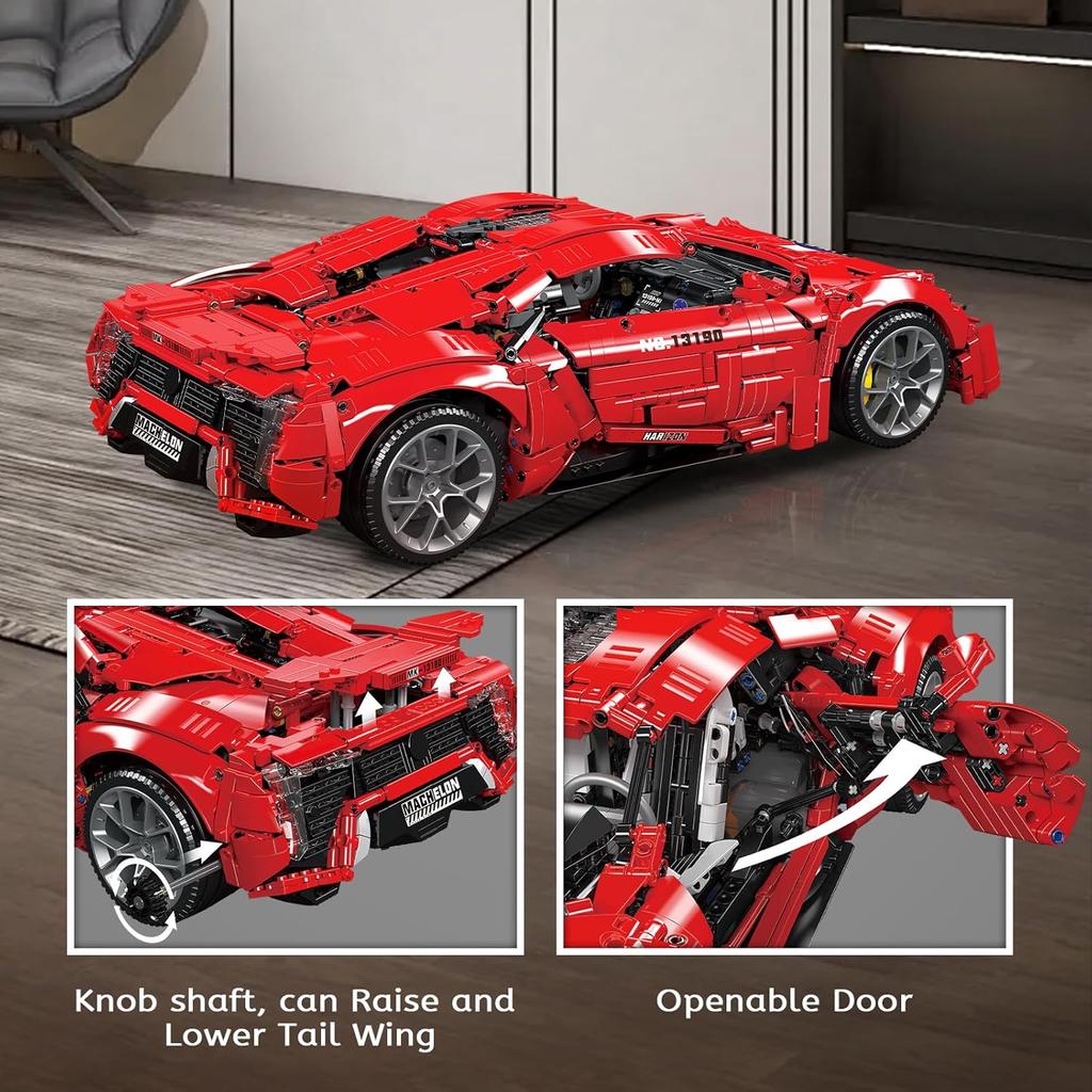 MOULD KING 13190 Технический автомобильный строительный блок с дистанционным управлением Lykan Hypersport гоночная модель автомобиля сборка кирпичные игрушки детский подарок
