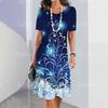 2024 New Women's Dresses Graphic  Print Elegant & Beautiful Midi Dresses Plus Size Female Summer One-piece Dress