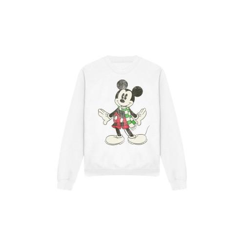 Disney Unisex Adult Mickey Mouse Retro Scarf Christmas Sweatshirt