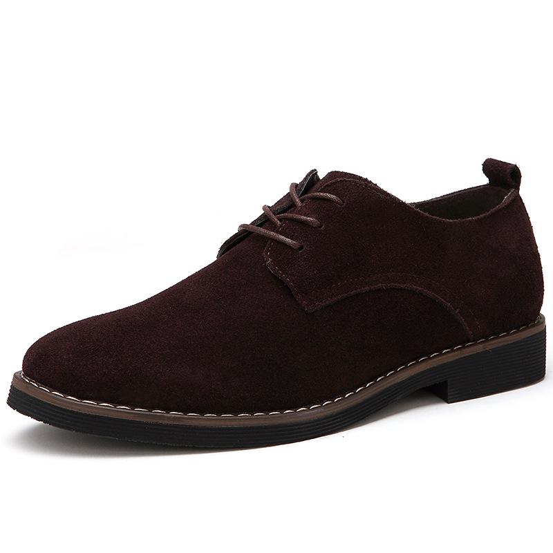 Men's British Style Suede Leather Shoes: Frosted Business Casual Shoes