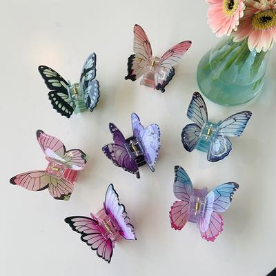 1 шт. Стиль Бабочка Ацетат 3D Цветочный Зажим Акула Женская Заколка для Задних Волос - Премиальный Мерцающий Аксессуар для Волос