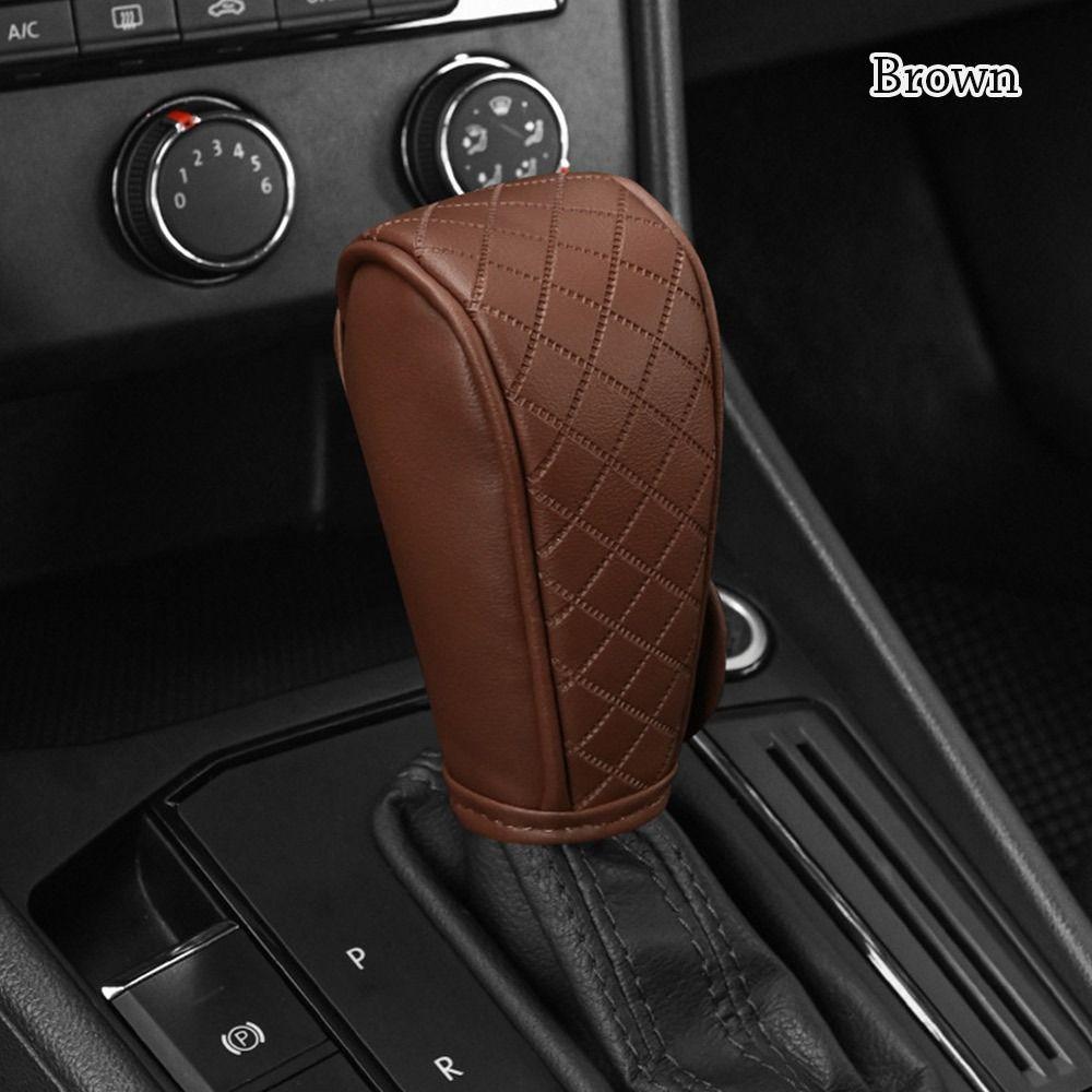 Кожаный чехол для ручки переключения передач автомобиля, нескользящий автомобильный аксессуар для интерьера, чехол для ручки переключения передач для автомобиля