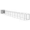 Dog House with Run Light Grey 110 x 1221 x 110 cm Galvanized Steel
