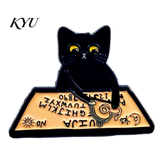 Брошь для любителей кошек, мультяшная черная булавка, эмалированная животная булавка на лацкан для воротников, декоративные булавки для мужчин, женщин, значок для одежды, сумок, шарфов, свитеров, холста