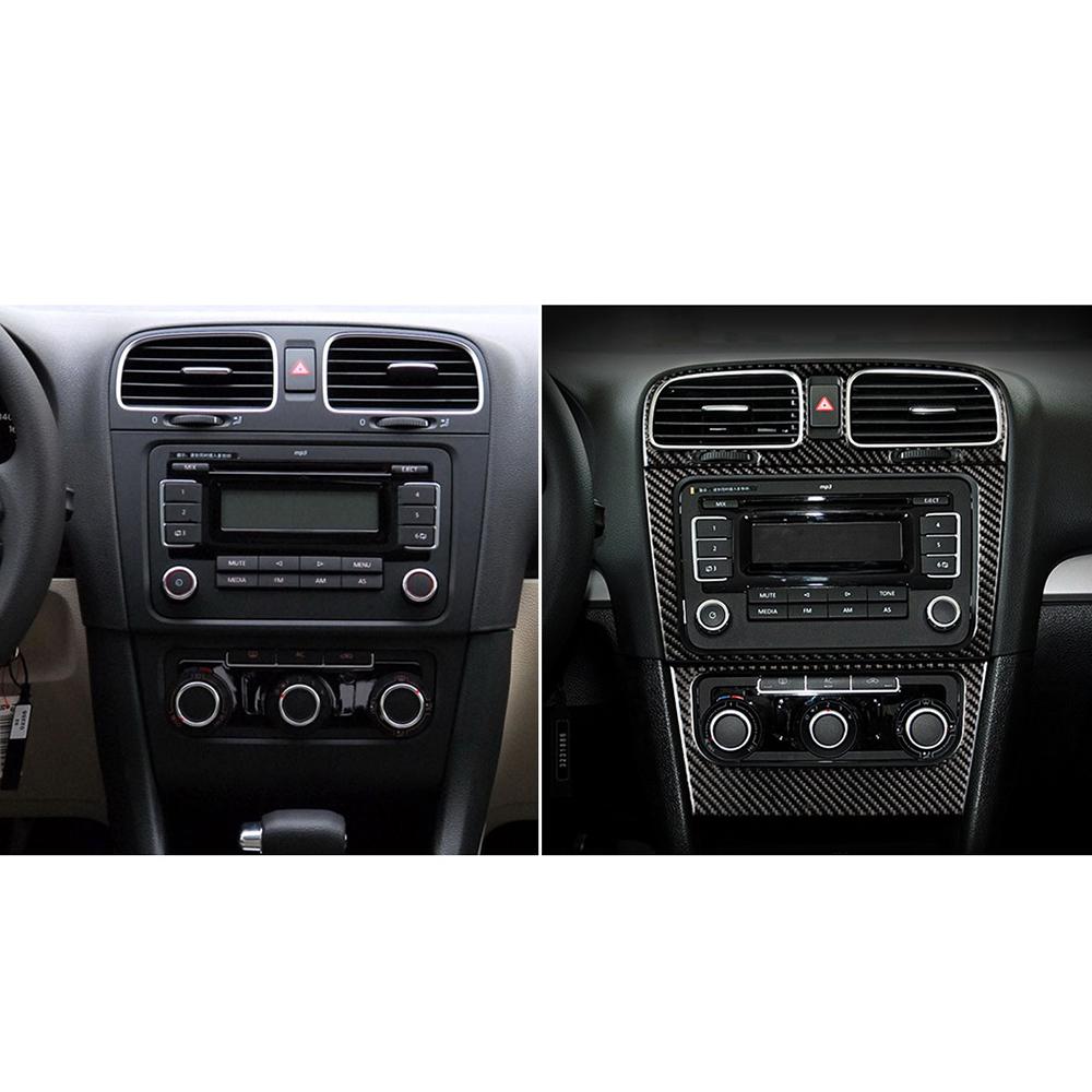 Для Volkswagen VW Golf 6 2008-2012 углеродное волокно автомобильный средний выход AC CD регулировка декоративная наклейка автомобильные аксессуары для интерьера