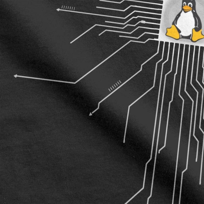 Футболки Penguin Pc Nerd Core Cpu Linux для мужчин, компьютерная система, забавная футболка из чистого хлопка, футболки с круглым вырезом и коротким рукавом, одежда, футболки для мужчин