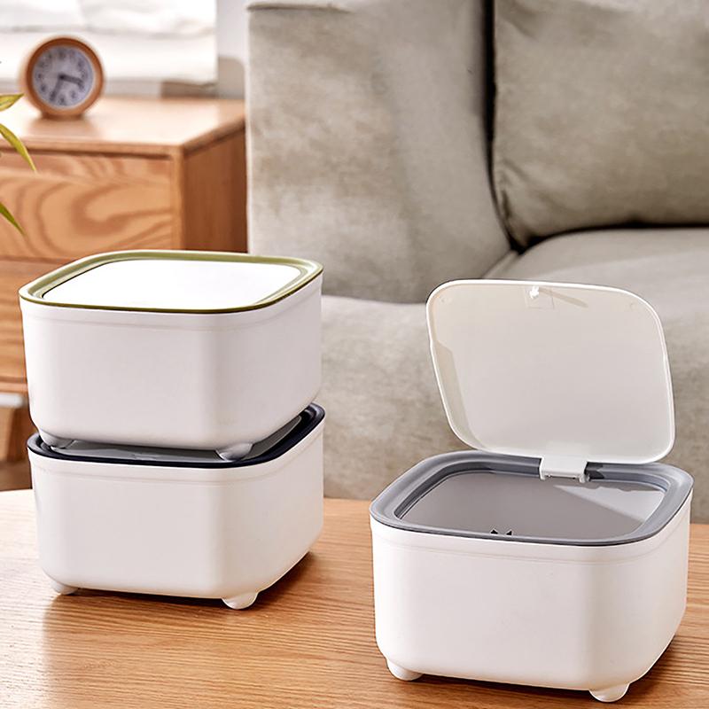 Практичный мусорный бак, симпатичный мусорный контейнер, симпатичный столик для хранения, маленький крошечный мусорный контейнер