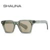 SHAUNA Ретро квадратные солнцезащитные очки женские с заклепками градиентных оттенков UV400 ретро панк мужские солнцезащитные очки