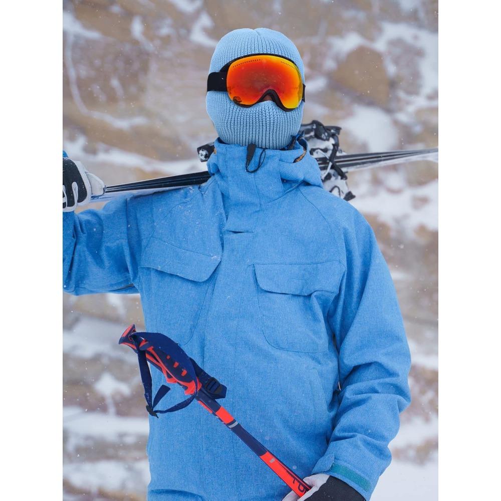 3-Hole Knitted Full Face Cover Ski Mask, Adult Winter Balaclava Warm Knit Full Face Mask for Outdoor Sports